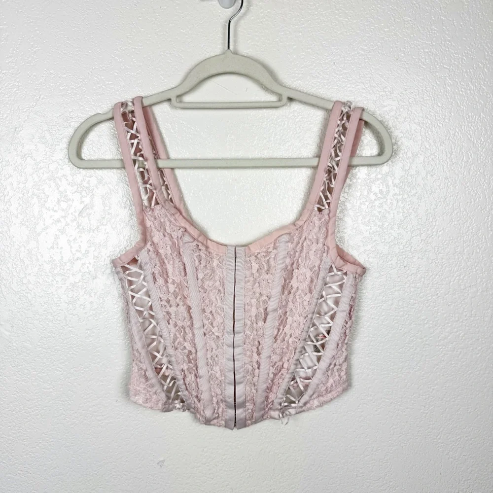 Free People Intimately Vita Corset Lace Light Pink Size Small